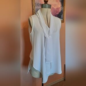 Alfani Petite breezy, cool, sheer White Sleeveless Blouse